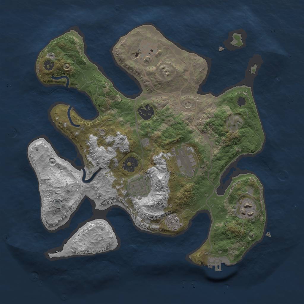 Rust Map: Procedural Map, Size: 3000, Seed: 1557548723, 10 Monuments