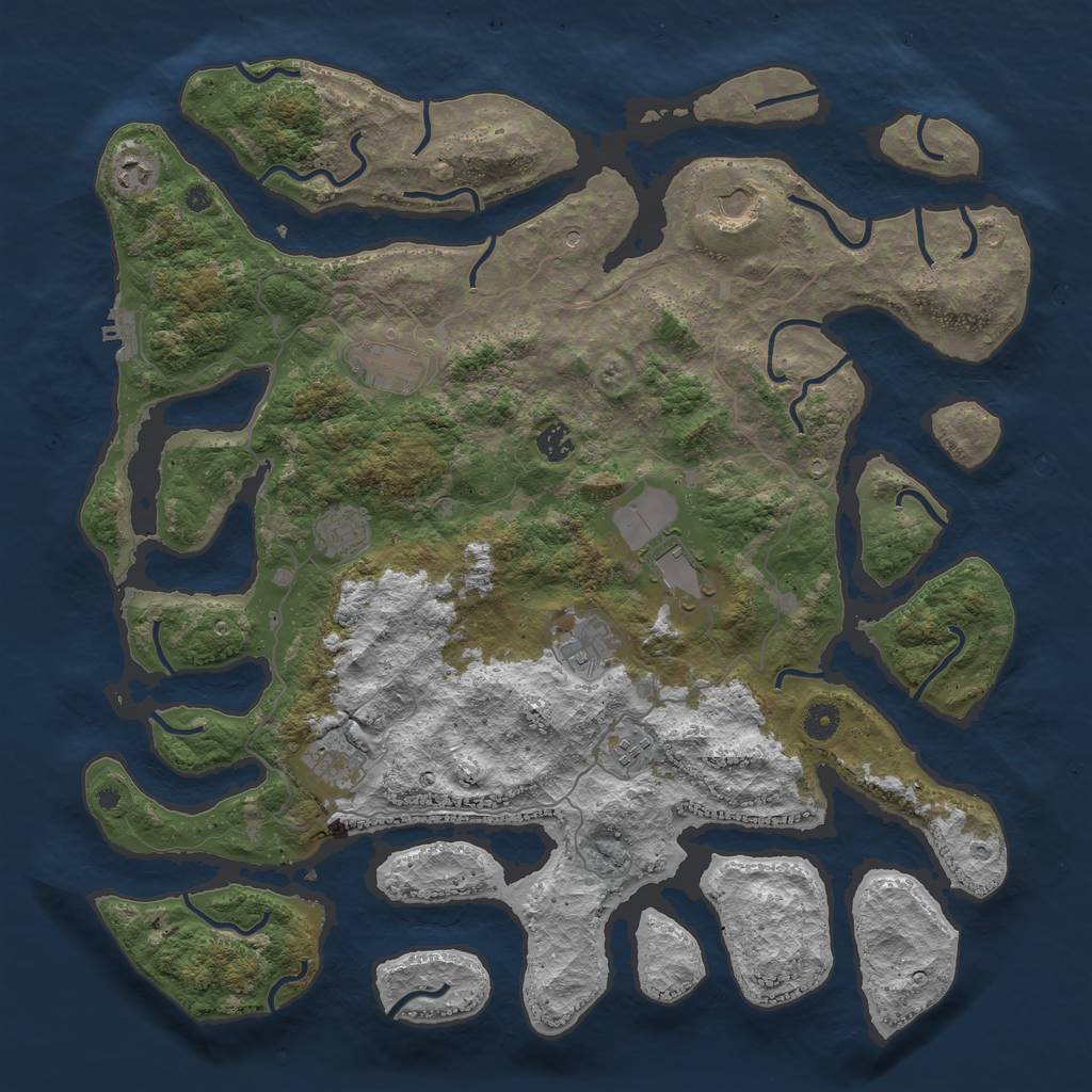 Rust Map: Procedural Map, Size: 4500, Seed: 534032892, 13 Monuments