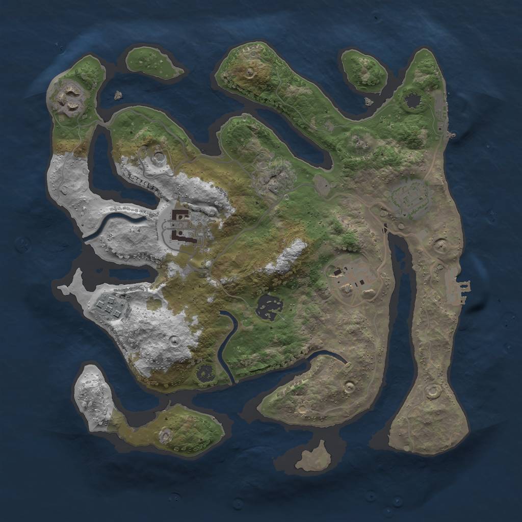 Rust Map: Procedural Map, Size: 3000, Seed: 269914983, 11 Monuments