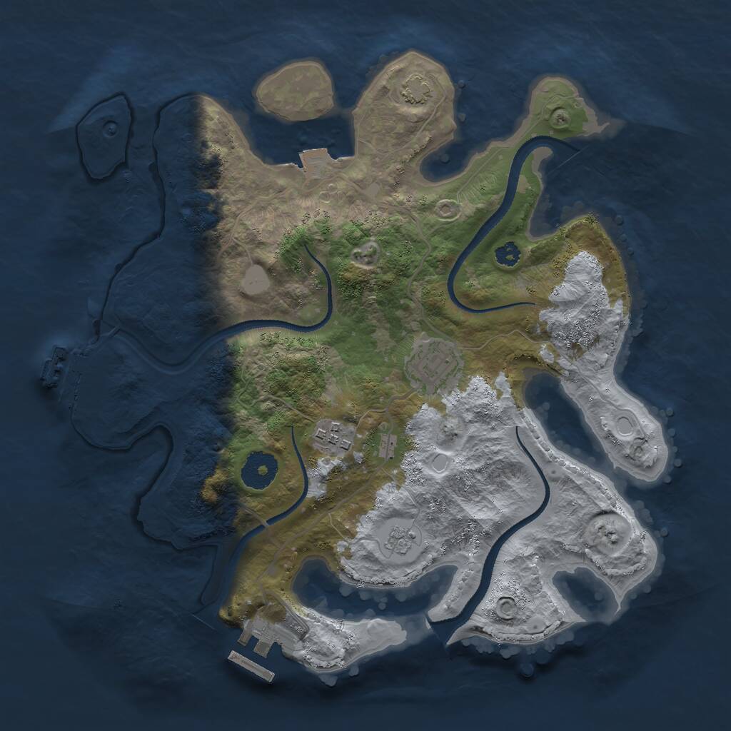 Rust Map: Procedural Map, Size: 3000, Seed: 310251005, 7 Monuments