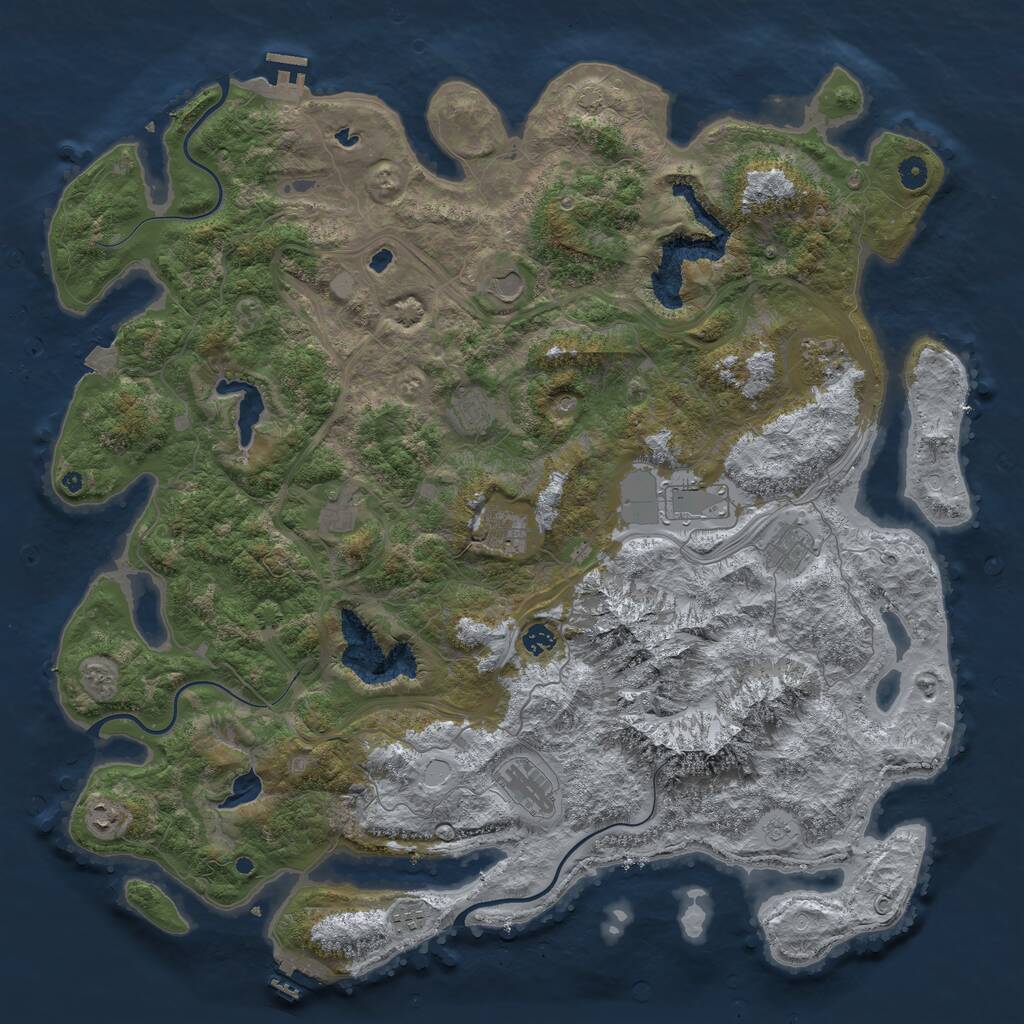 Rust Map: Procedural Map, Size: 5000, Seed: 765432198, 17 Monuments