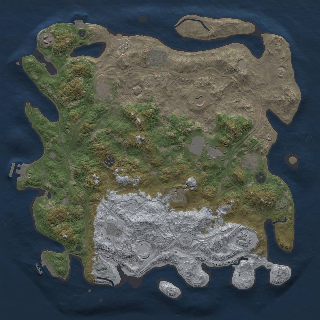 Rust Map: Procedural Map, Size: 4500, Seed: 7012121, 19 Monuments