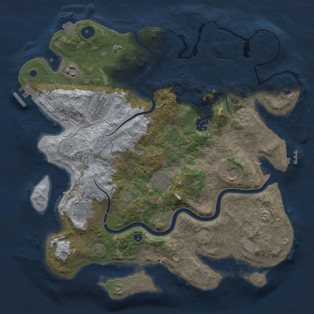 Rust Map: Procedural Map, Size: 3700, Seed: 19669879, 13 Monuments
