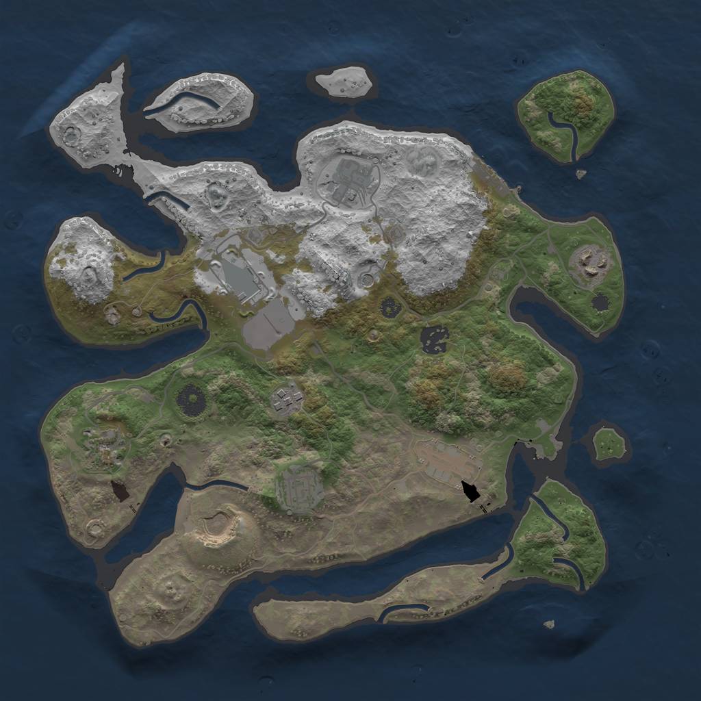 Rust Map: Procedural Map, Size: 3500, Seed: 549112006, 13 Monuments