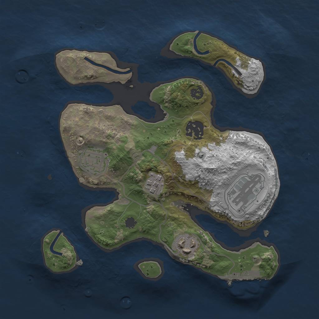 Rust Map: Procedural Map, Size: 2500, Seed: 111223, 8 Monuments