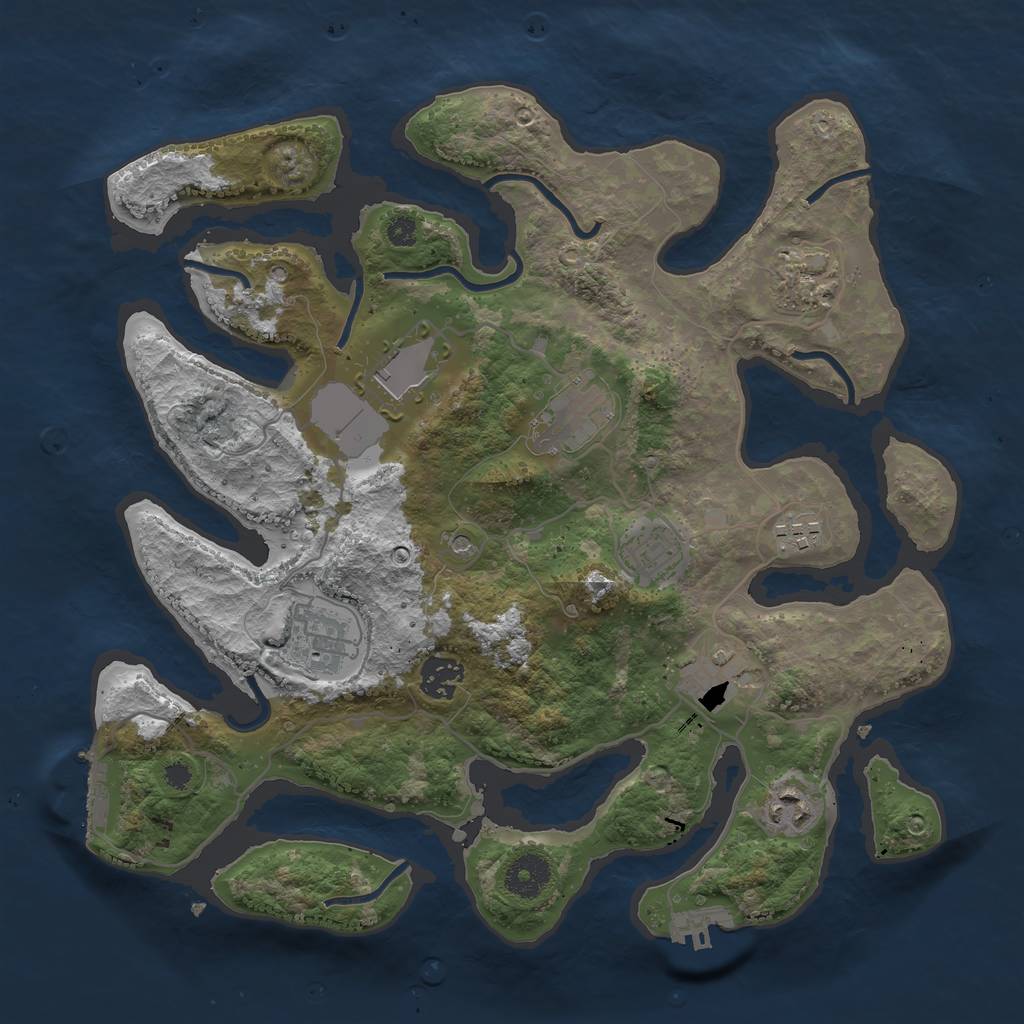 Rust Map: Procedural Map, Size: 3500, Seed: 1606461969, 14 Monuments