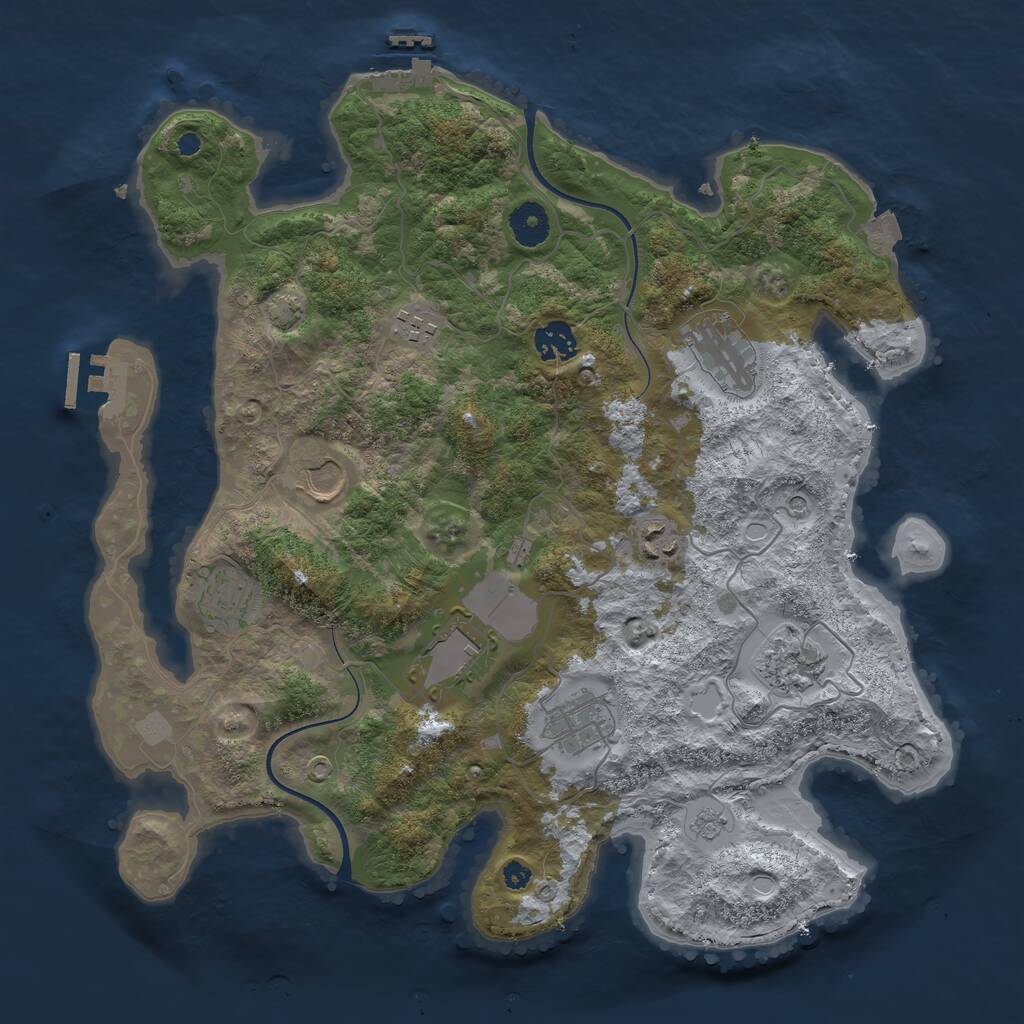 Rust Map: Procedural Map, Size: 3700, Seed: 97072744, 15 Monuments