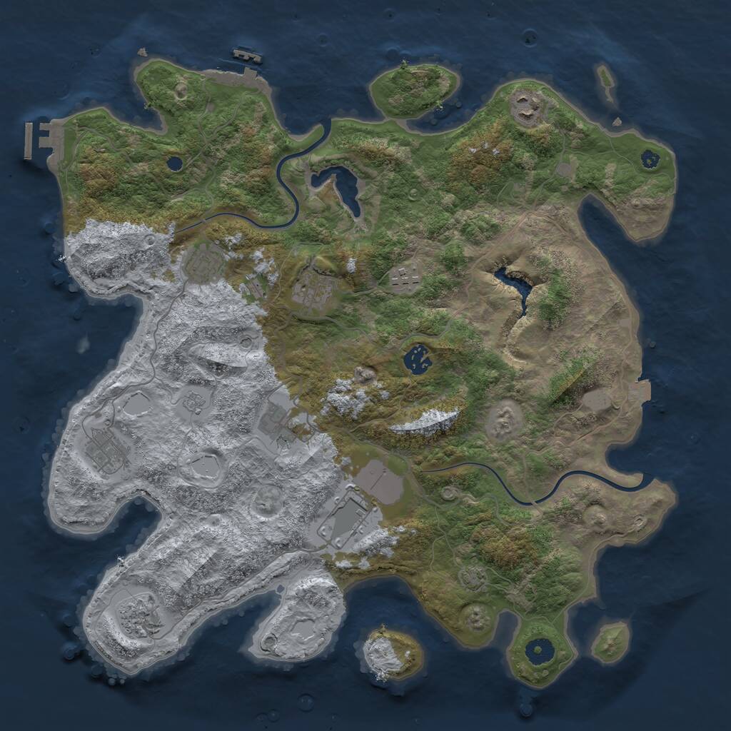 Rust Map: Procedural Map, Size: 4000, Seed: 2763983, 15 Monuments