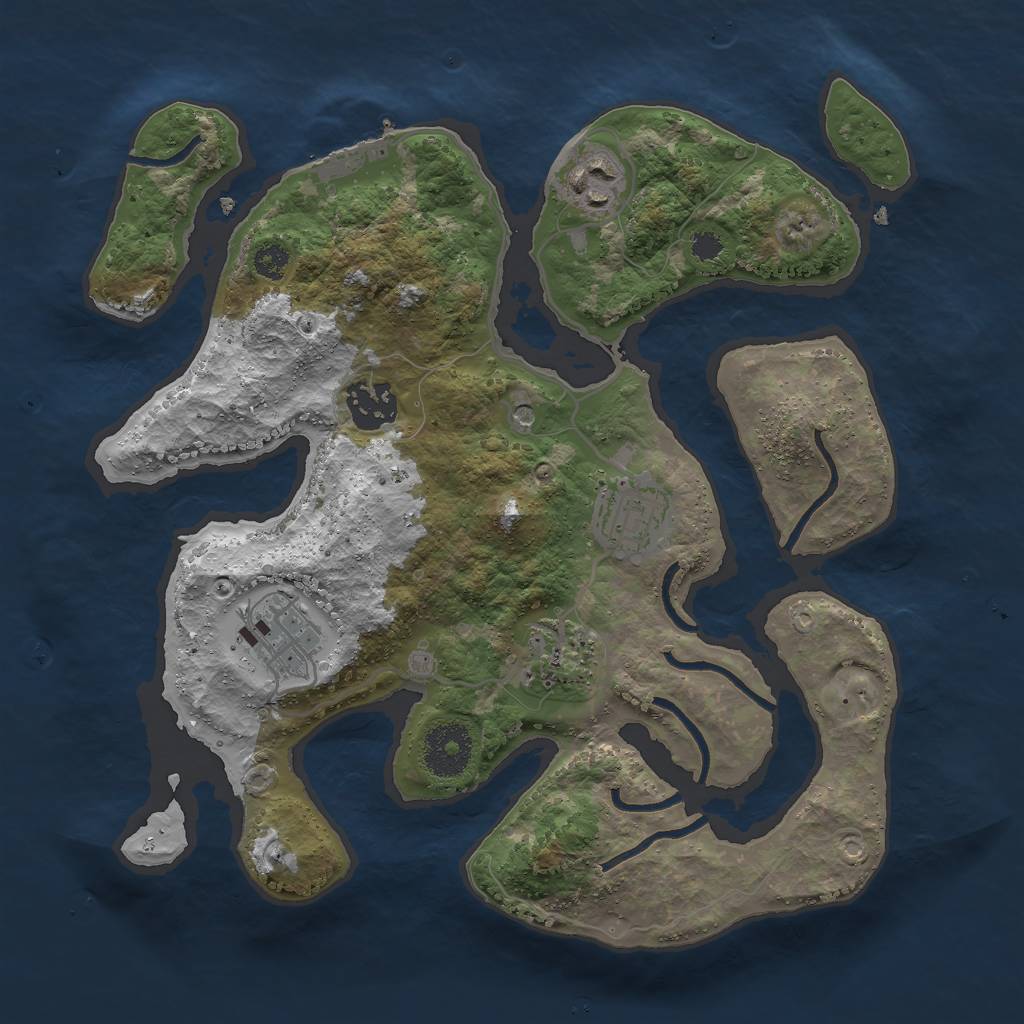 Rust Map: Procedural Map, Size: 3000, Seed: 6992222, 9 Monuments