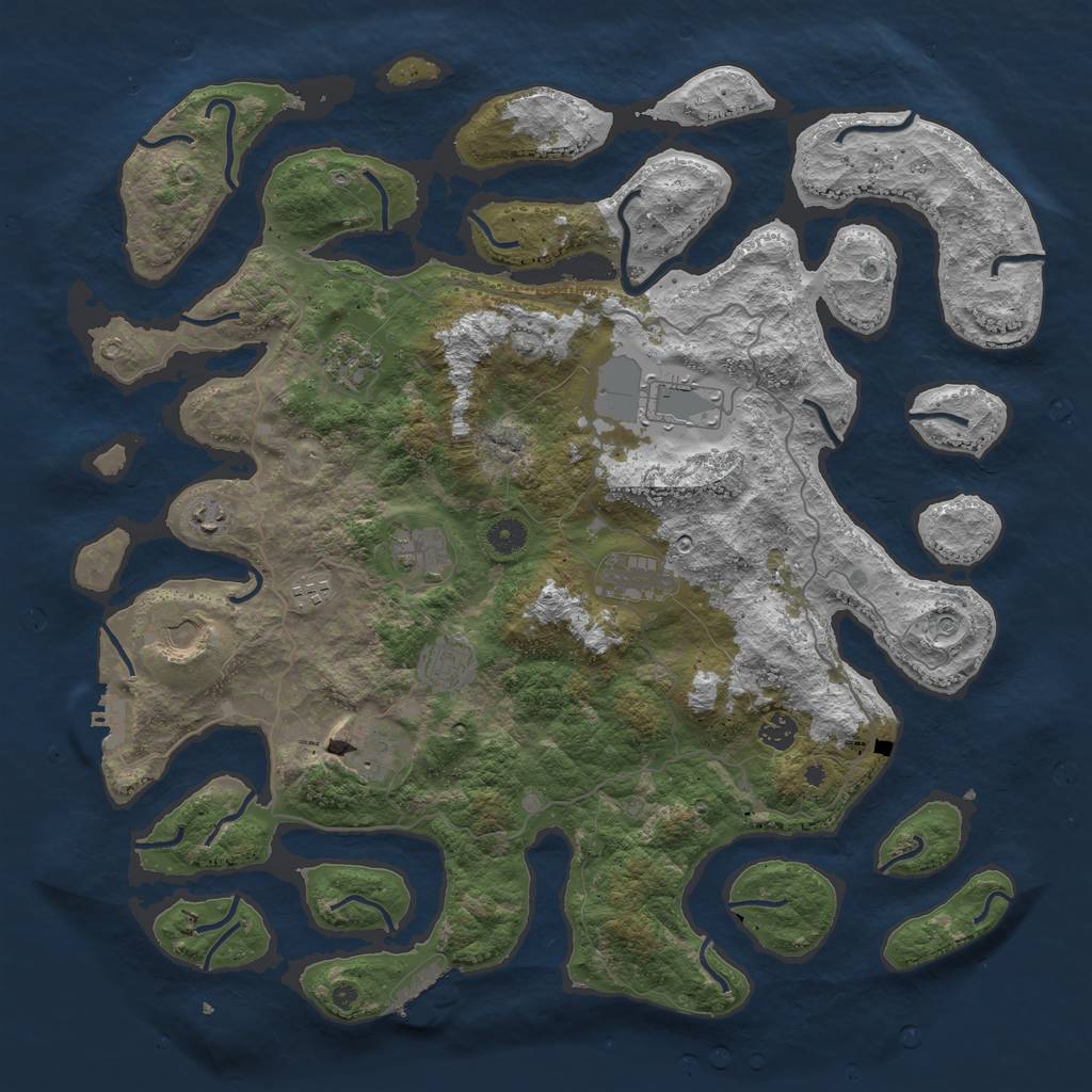 Rust Map: Procedural Map, Size: 4500, Seed: 1588929614, 15 Monuments