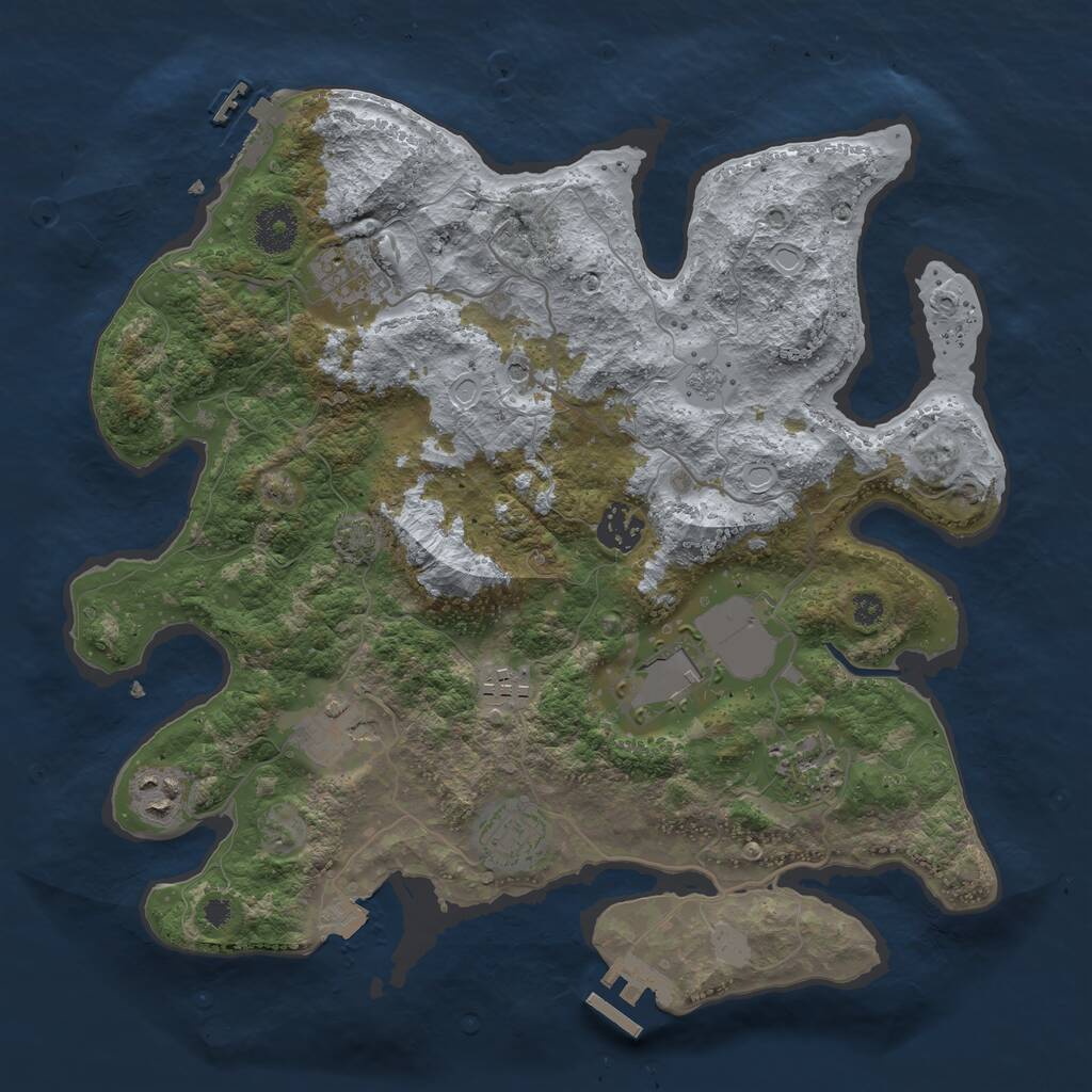 Rust Map: Procedural Map, Size: 3500, Seed: 152462931, 14 Monuments
