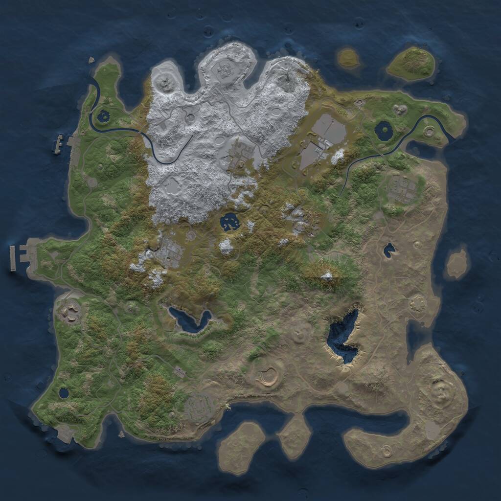 Rust Map: Procedural Map, Size: 4000, Seed: 5487, 15 Monuments