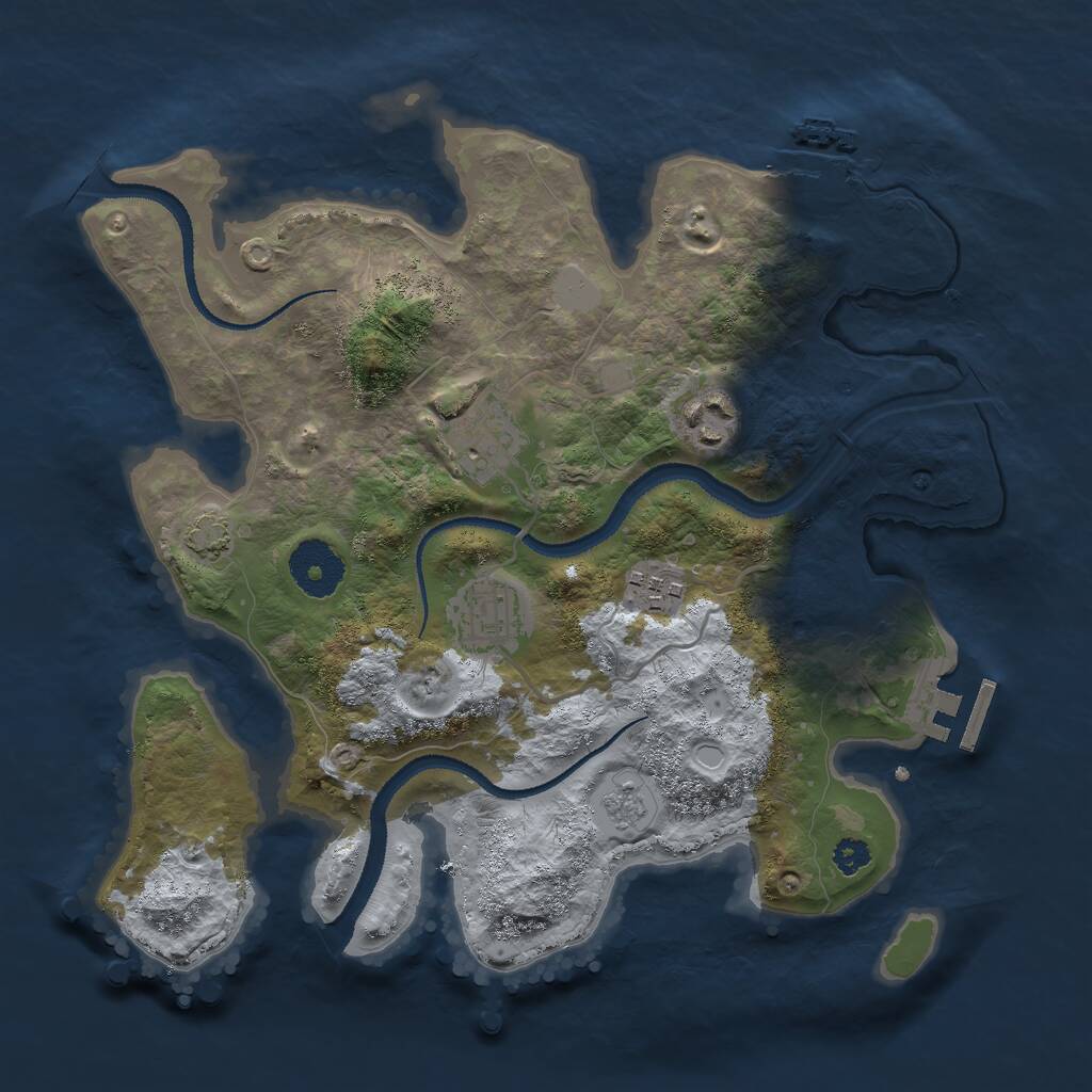 Rust Map: Procedural Map, Size: 3000, Seed: 58996, 9 Monuments