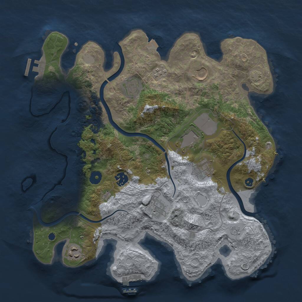 Rust Map: Procedural Map, Size: 3500, Seed: 753906361, 14 Monuments