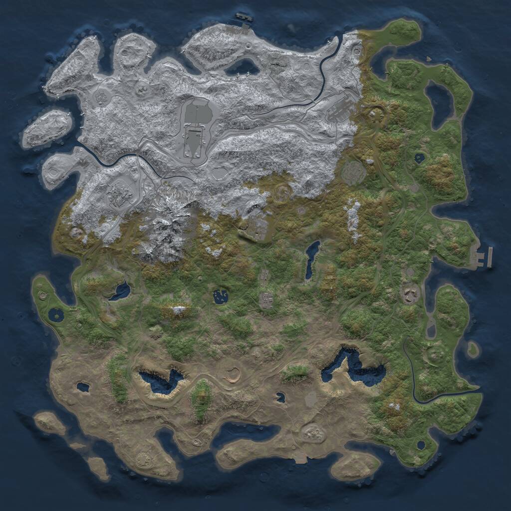 Rust Map: Procedural Map, Size: 5000, Seed: 5624, 15 Monuments