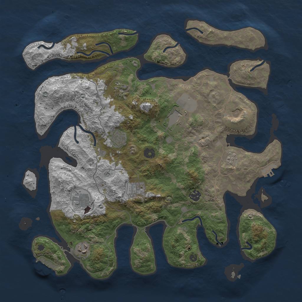 Rust Map: Procedural Map, Size: 4000, Seed: 755654032, 14 Monuments