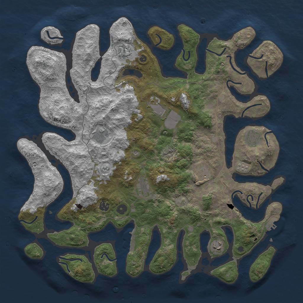 Rust Map: Procedural Map, Size: 4500, Seed: 416784105, 14 Monuments