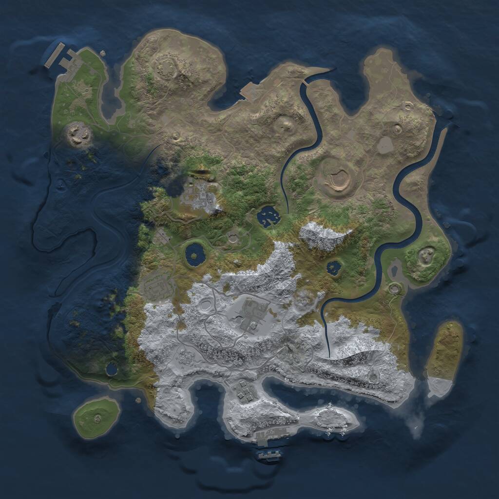 Rust Map: Procedural Map, Size: 3500, Seed: 5987, 13 Monuments