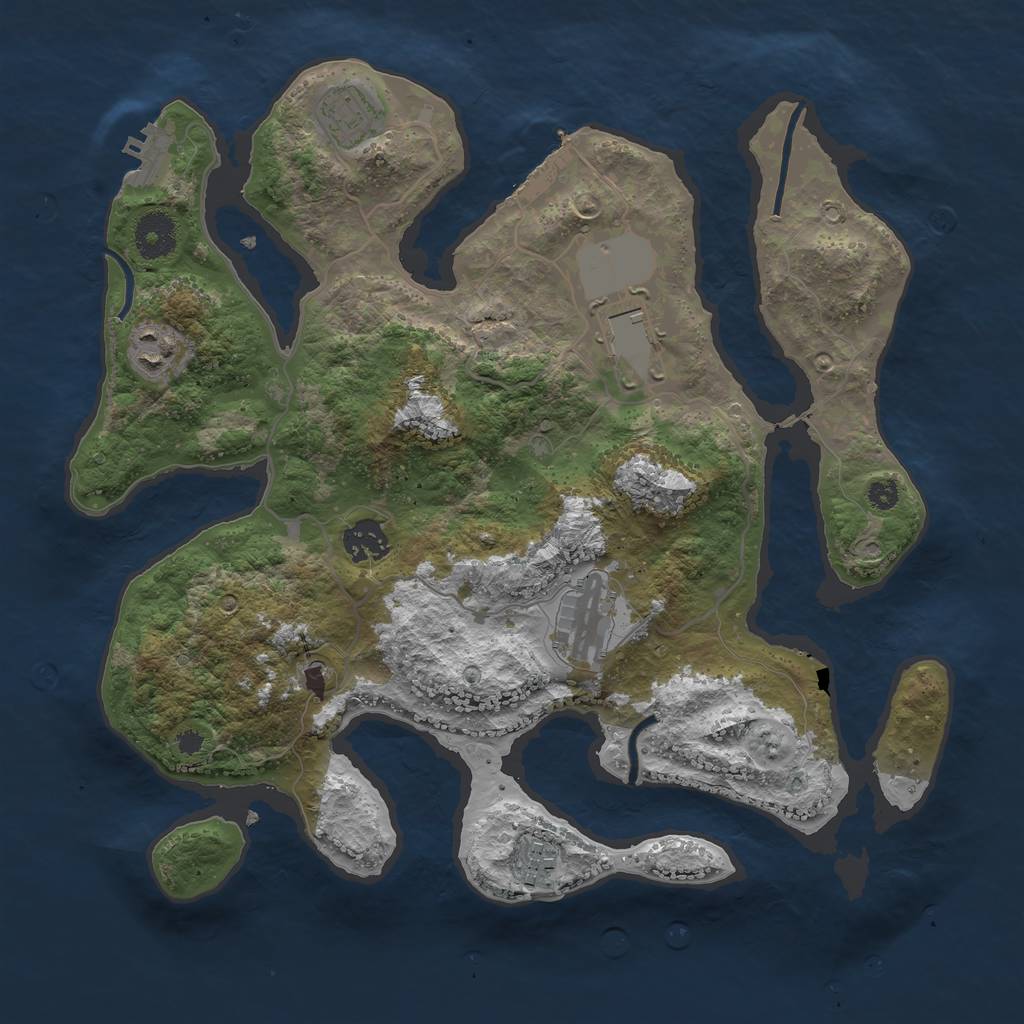 Rust Map: Procedural Map, Size: 3500, Seed: 5987, 11 Monuments