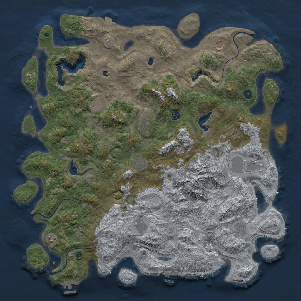 Rust Map: Procedural Map, Size: 5000, Seed: 566512165, 17 Monuments