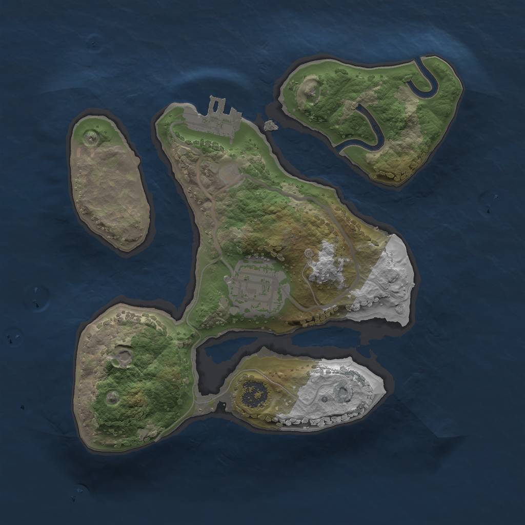 Rust Map: Procedural Map, Size: 2000, Seed: 1544207427, 4 Monuments