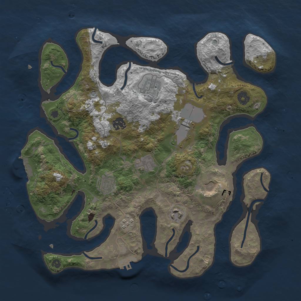 Rust Map: Procedural Map, Size: 3500, Seed: 4982, 13 Monuments