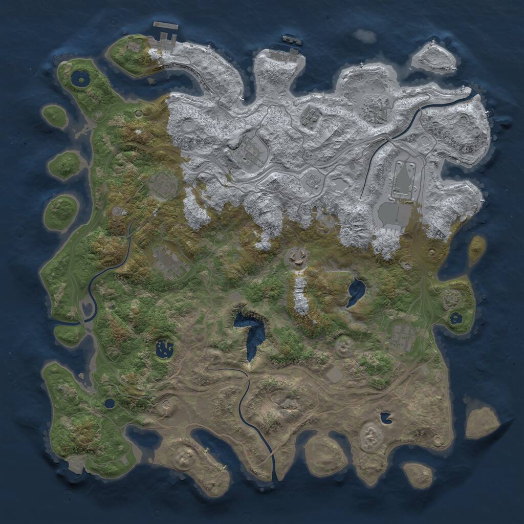 Rust Map: Procedural Map, Size: 4250, Seed: 409498795, 15 Monuments