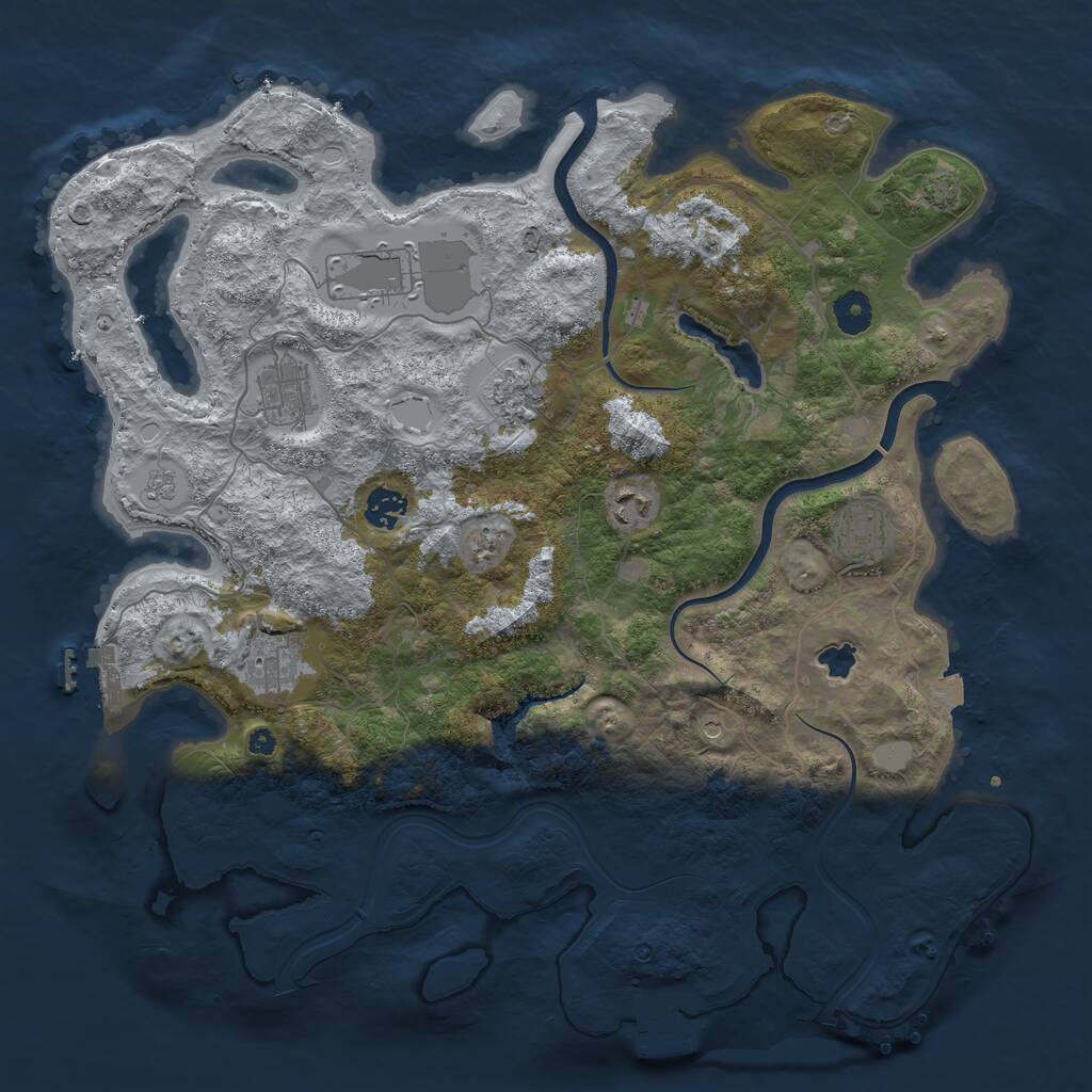 Rust Map: Procedural Map, Size: 4000, Seed: 15526, 13 Monuments