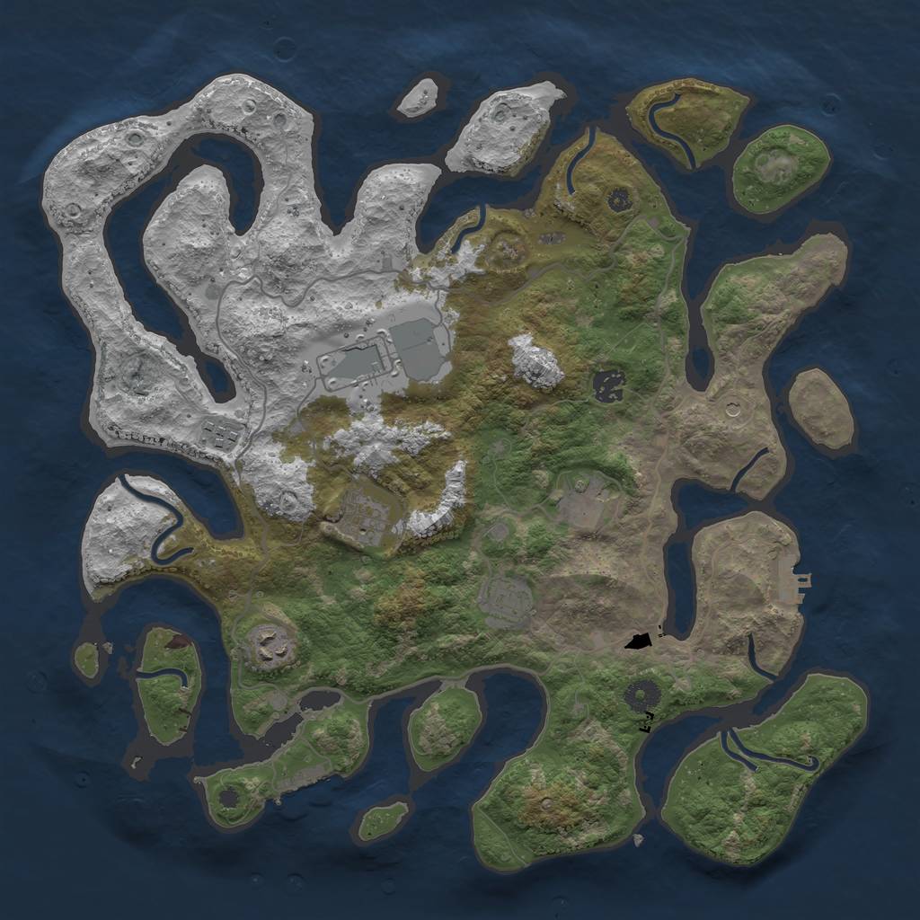 Rust Map: Procedural Map, Size: 4000, Seed: 15526, 12 Monuments