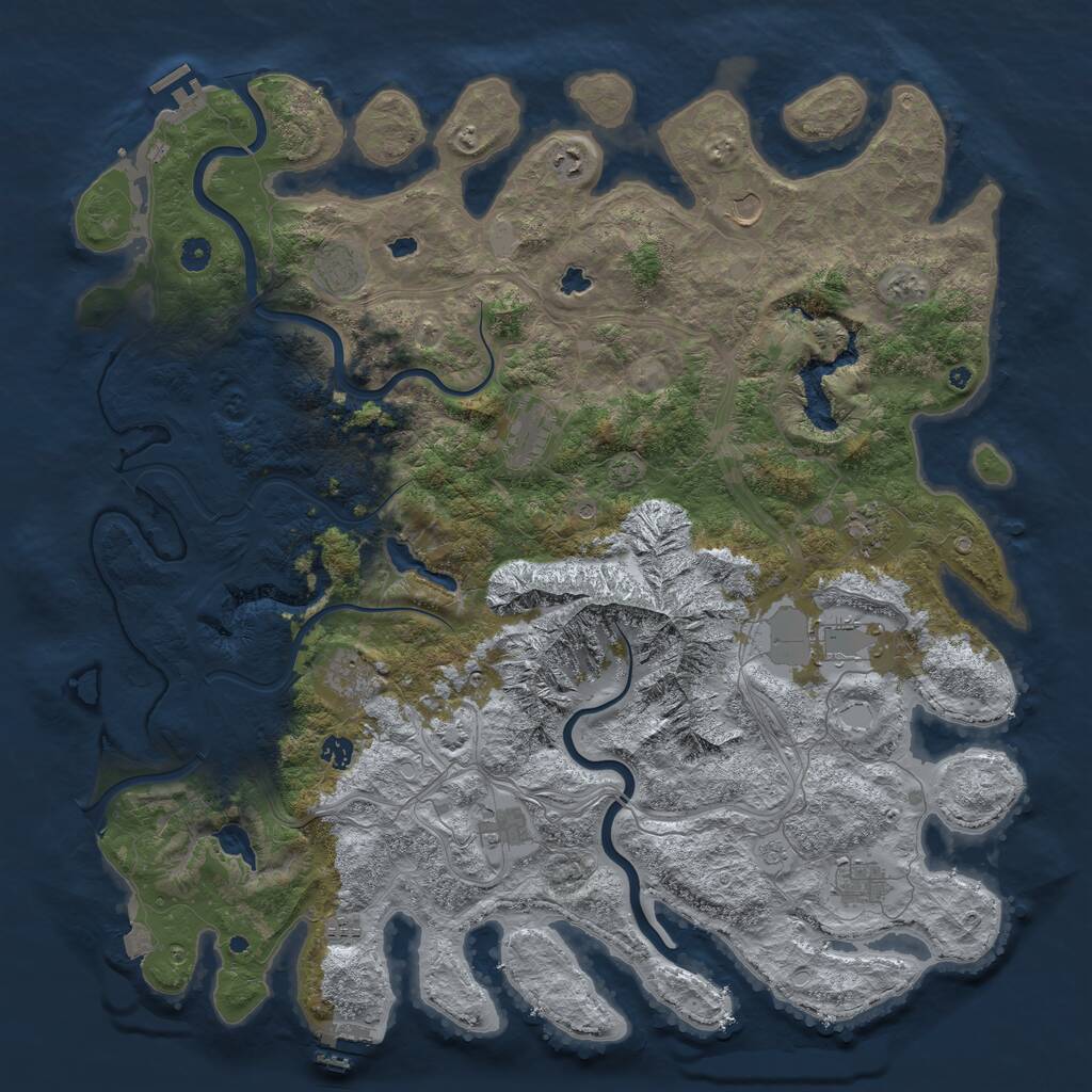 Rust Map: Procedural Map, Size: 5000, Seed: 30906, 17 Monuments