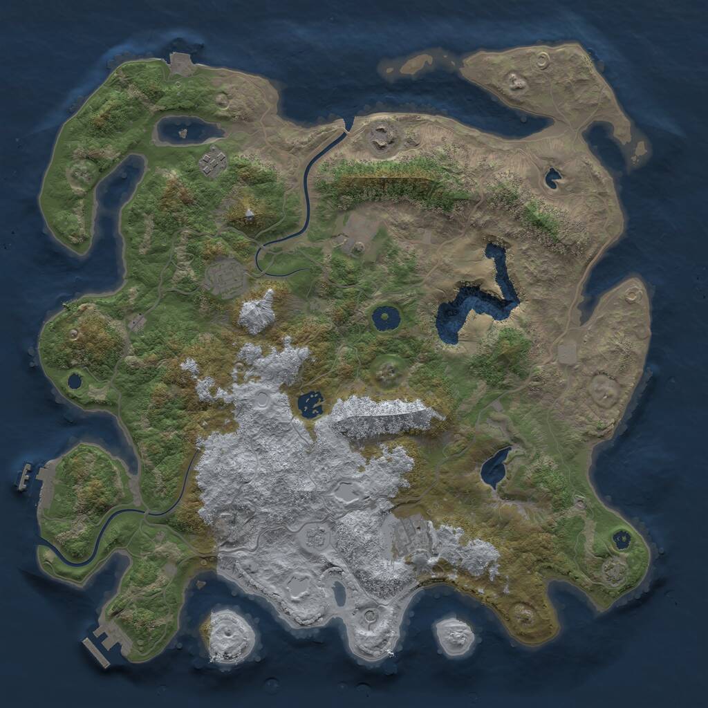 Rust Map: Procedural Map, Size: 4000, Seed: 9846513, 12 Monuments