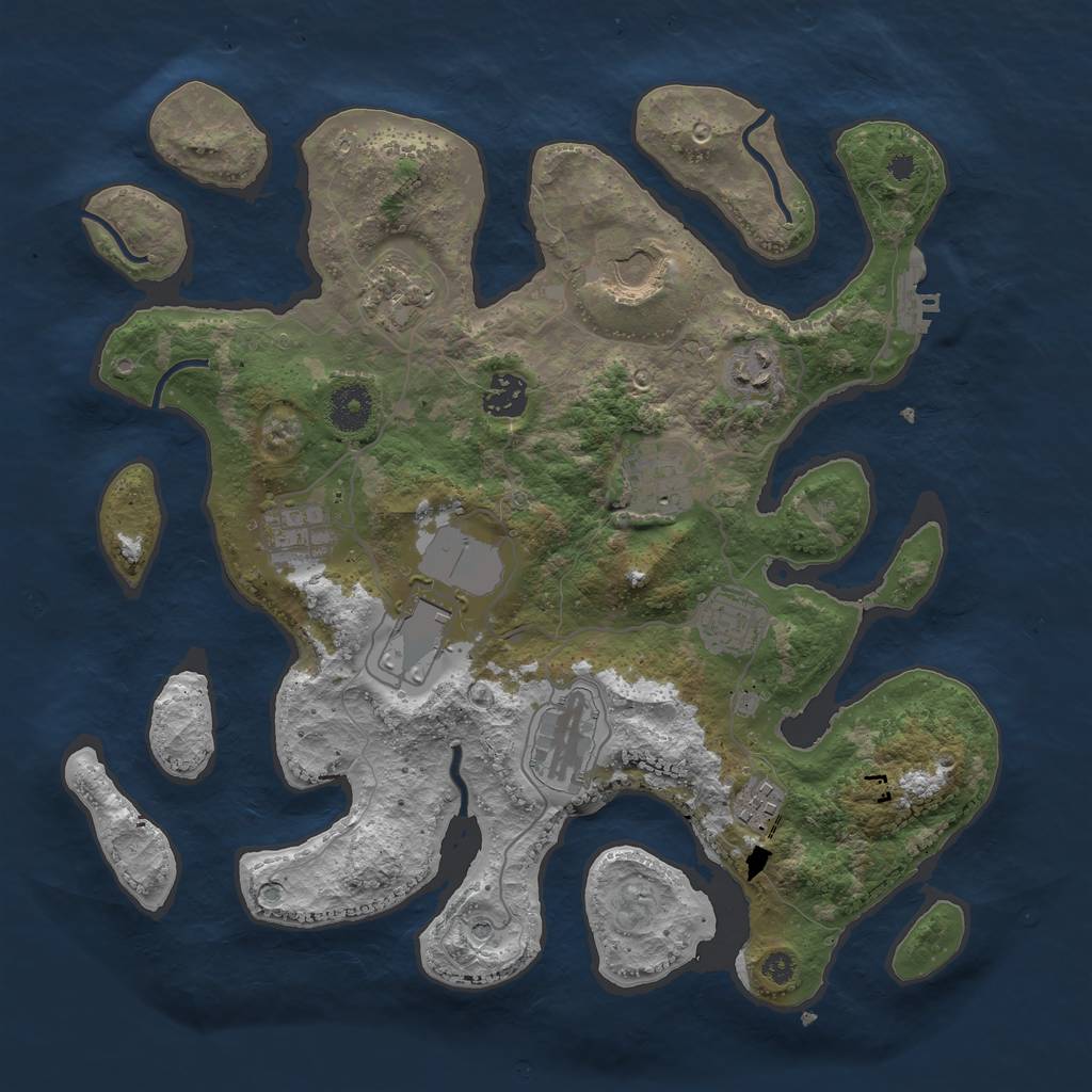 Rust Map: Procedural Map, Size: 3600, Seed: 1631186511, 14 Monuments