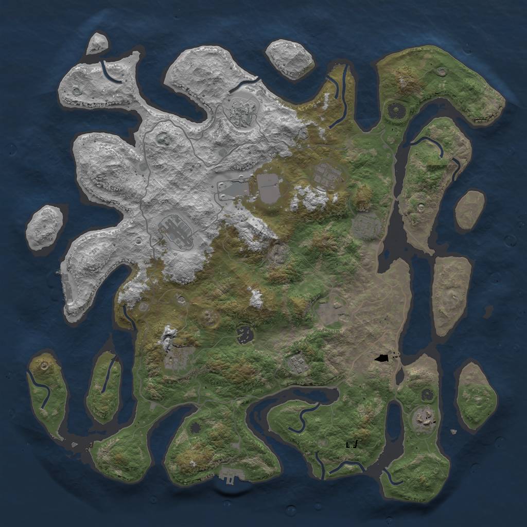 Rust Map: Procedural Map, Size: 4500, Seed: 46583, 15 Monuments