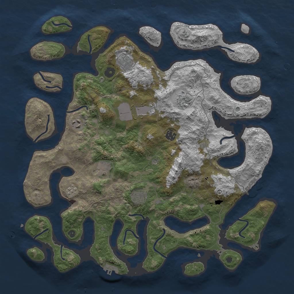 Rust Map: Procedural Map, Size: 4250, Seed: 7914, 13 Monuments