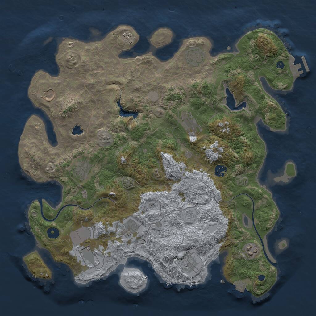 Rust Map: Procedural Map, Size: 4000, Seed: 1664100634, 15 Monuments