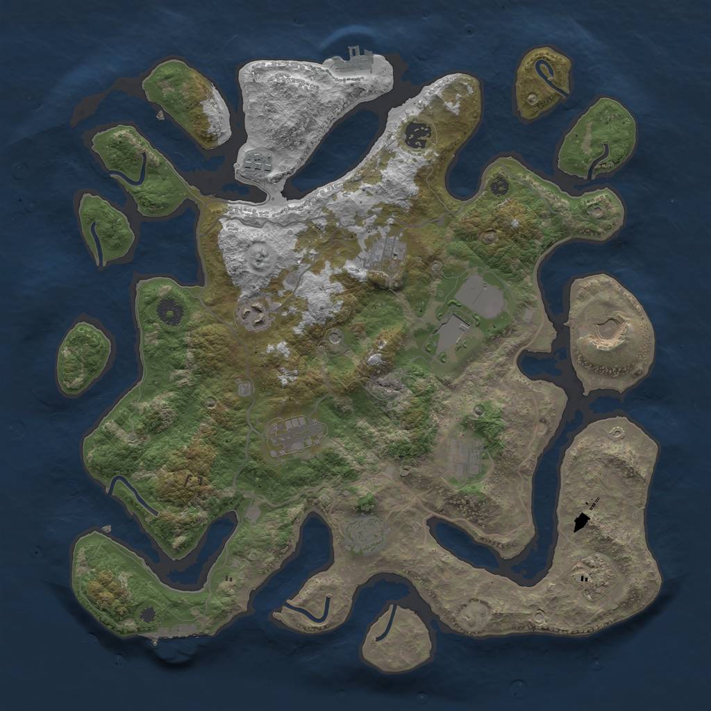 Rust Map: Procedural Map, Size: 4000, Seed: 2101512081, 15 Monuments