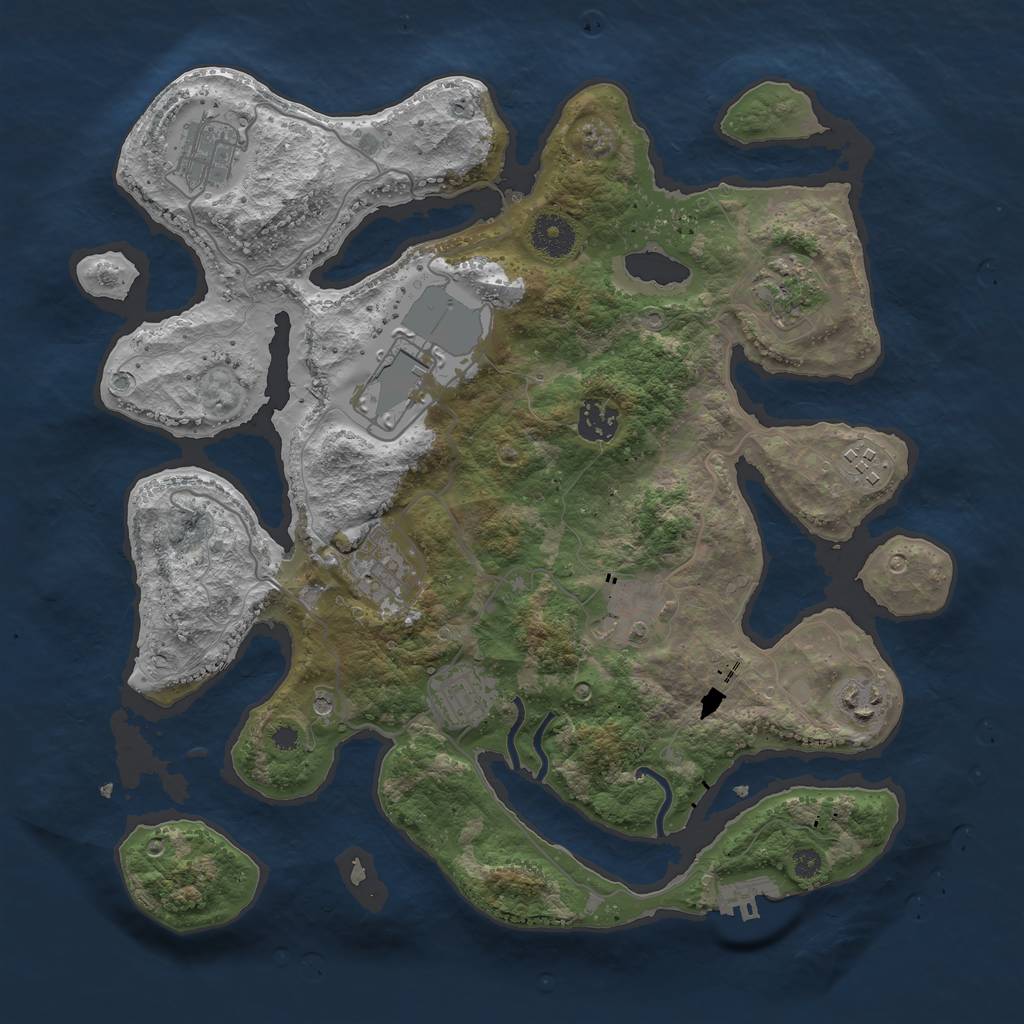 Rust Map: Procedural Map, Size: 3600, Seed: 96511313, 13 Monuments