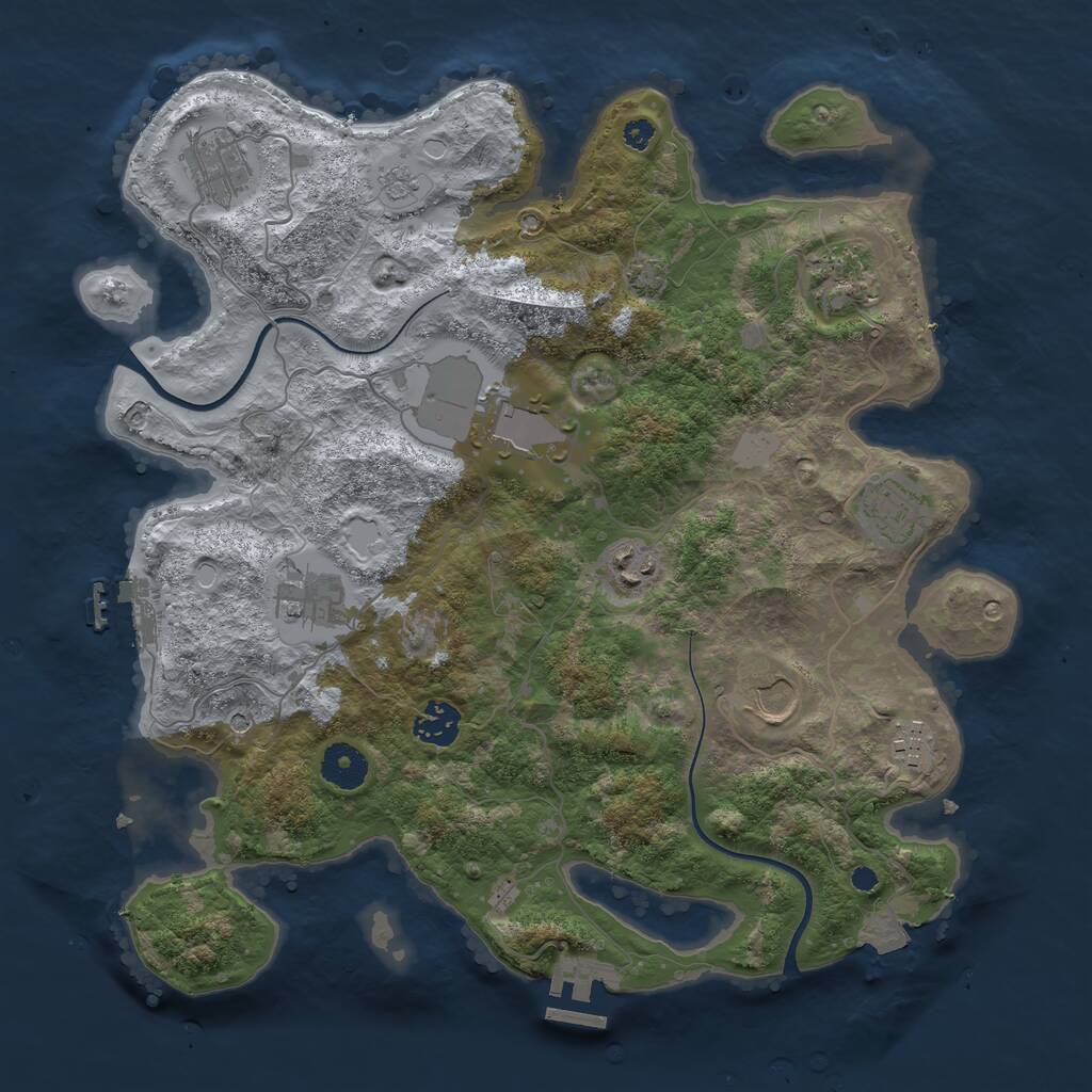 Rust Map: Procedural Map, Size: 3600, Seed: 96511313, 15 Monuments