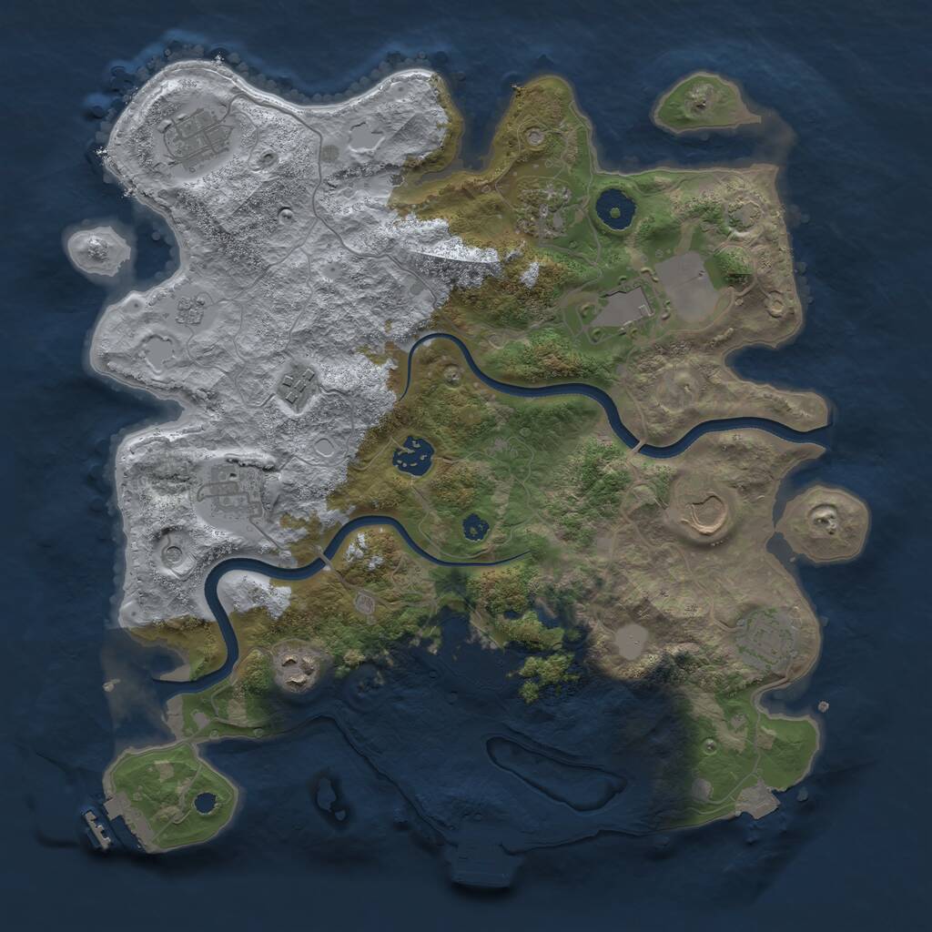 Rust Map: Procedural Map, Size: 3600, Seed: 96511313, 16 Monuments