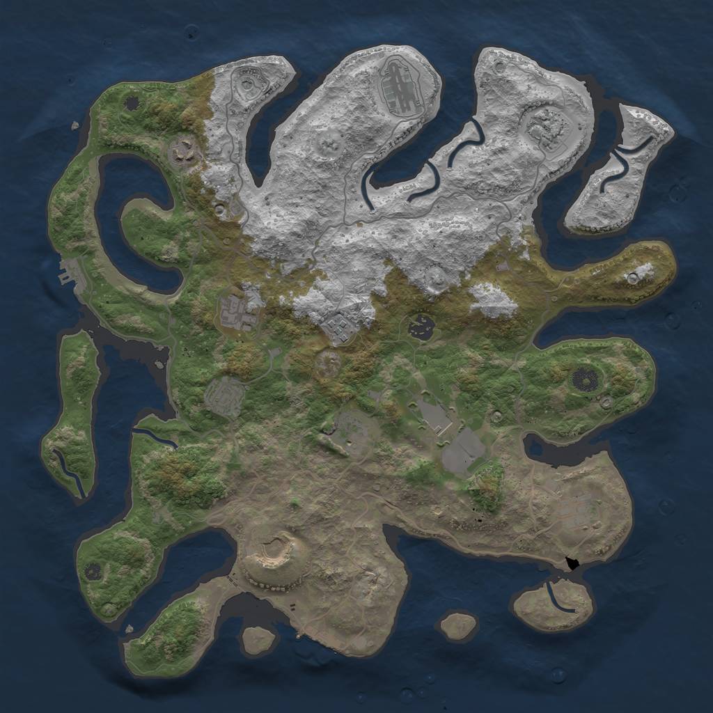 Rust Map: Procedural Map, Size: 4200, Seed: 1861558821, 16 Monuments