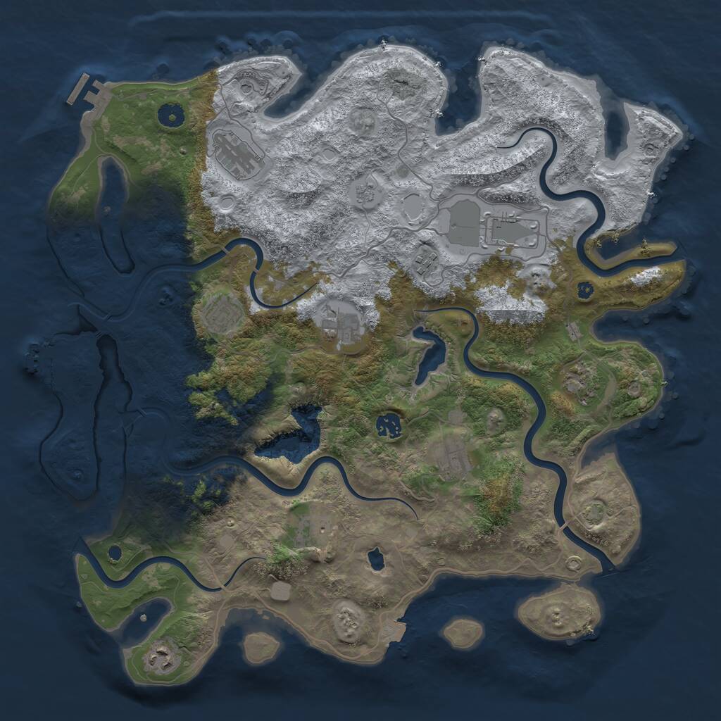 Rust Map: Procedural Map, Size: 4200, Seed: 1861558821, 16 Monuments
