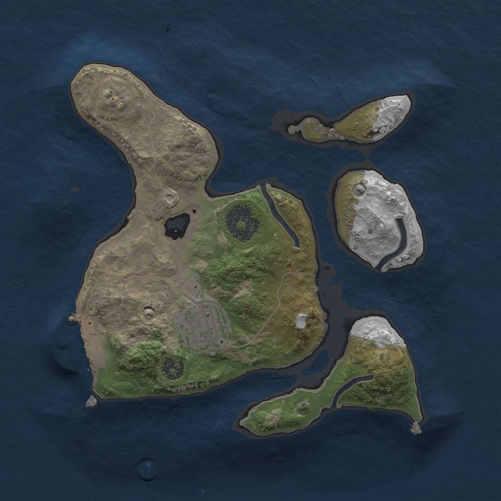 Rust Map: Procedural Map, Size: 2200, Seed: 1447066231, 4 Monuments