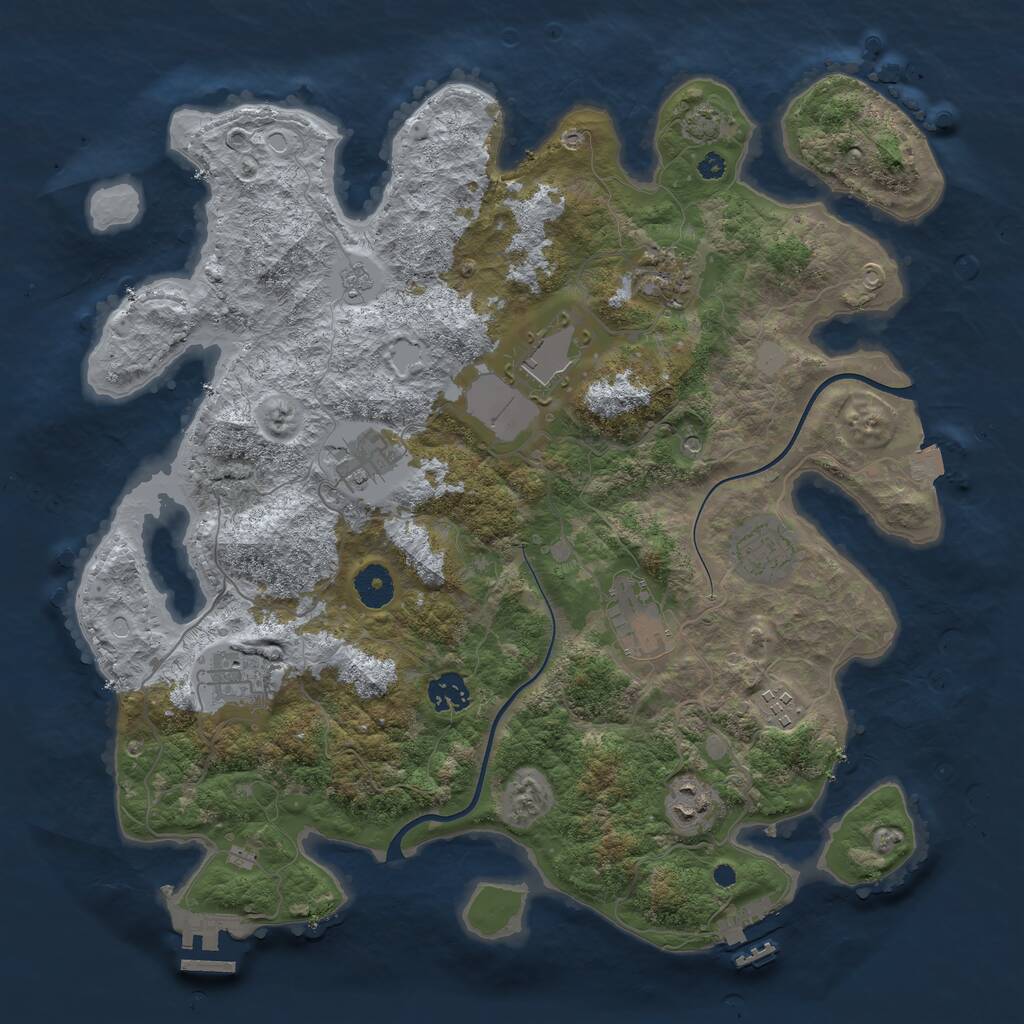 Rust Map: Procedural Map, Size: 3800, Seed: 45336754, 15 Monuments