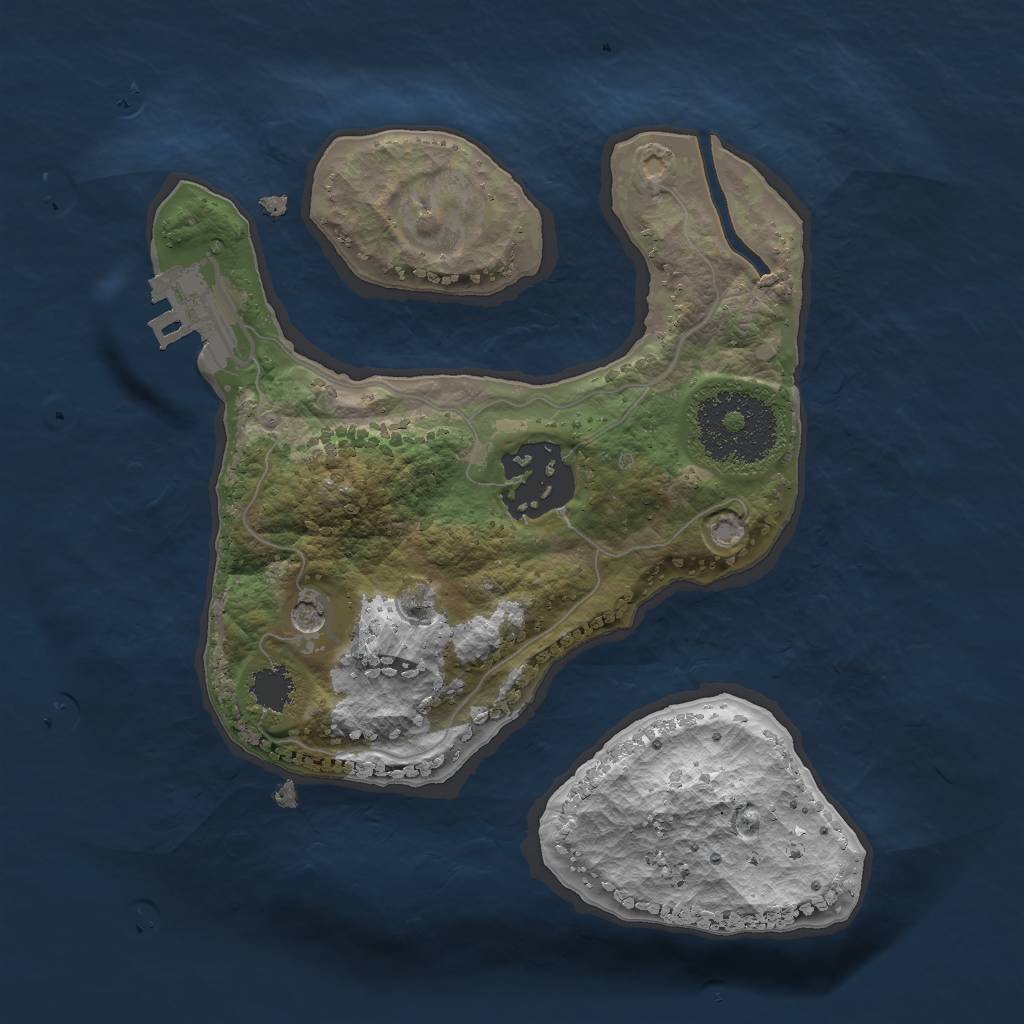 Rust Map: Procedural Map, Size: 2000, Seed: 2475, 5 Monuments