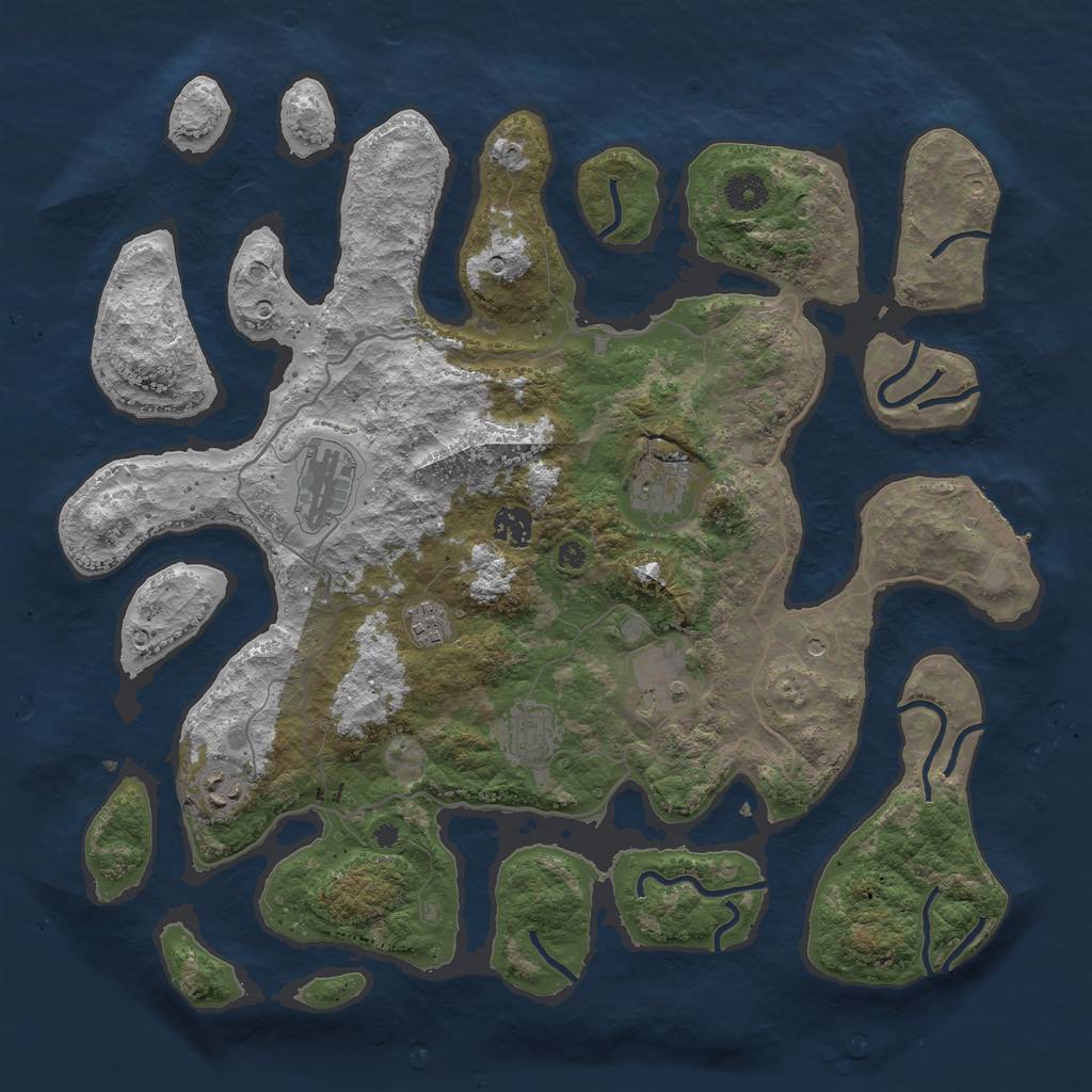 Rust Map: Procedural Map, Size: 4000, Seed: 1527742226, 11 Monuments