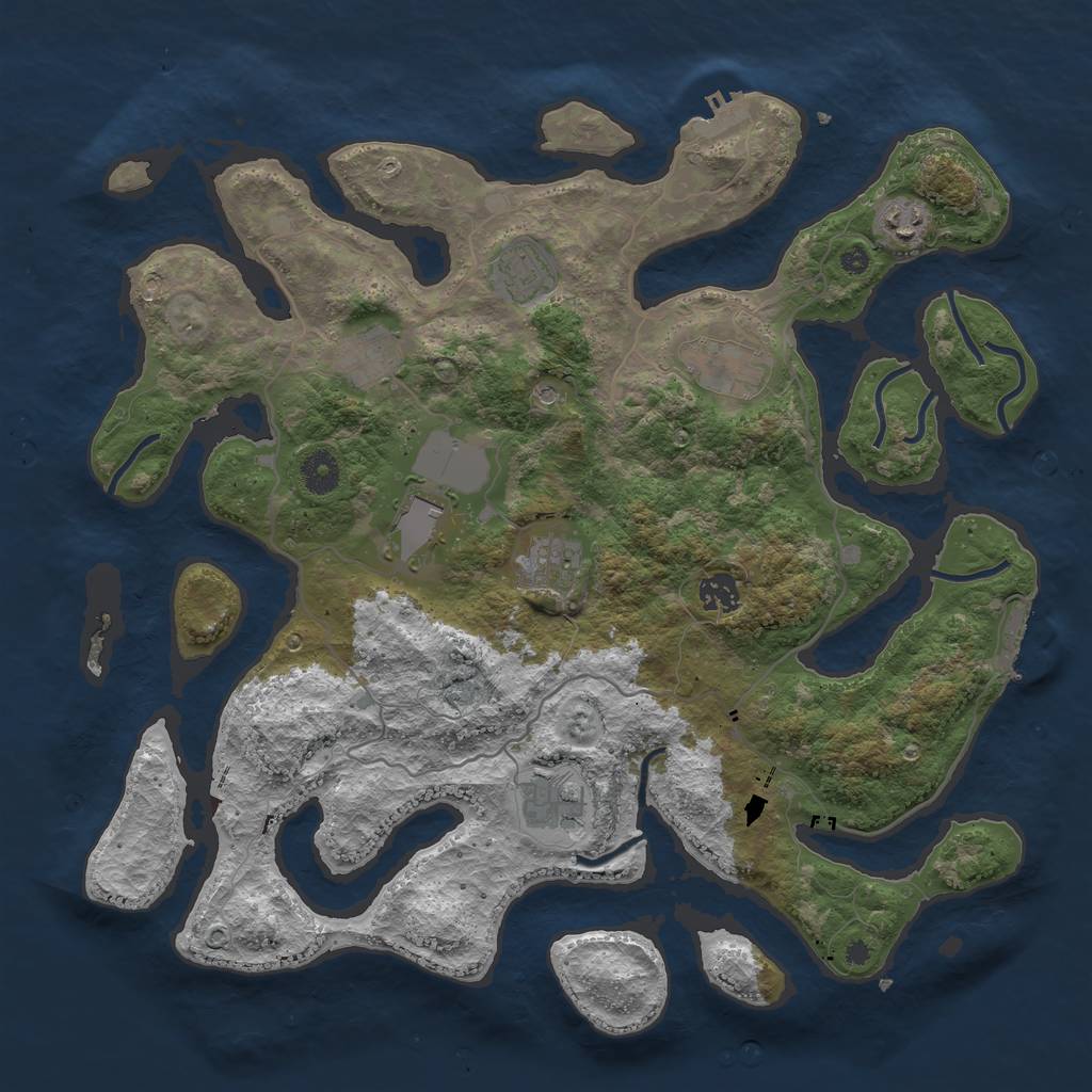 Rust Map: Procedural Map, Size: 4000, Seed: 9468, 13 Monuments