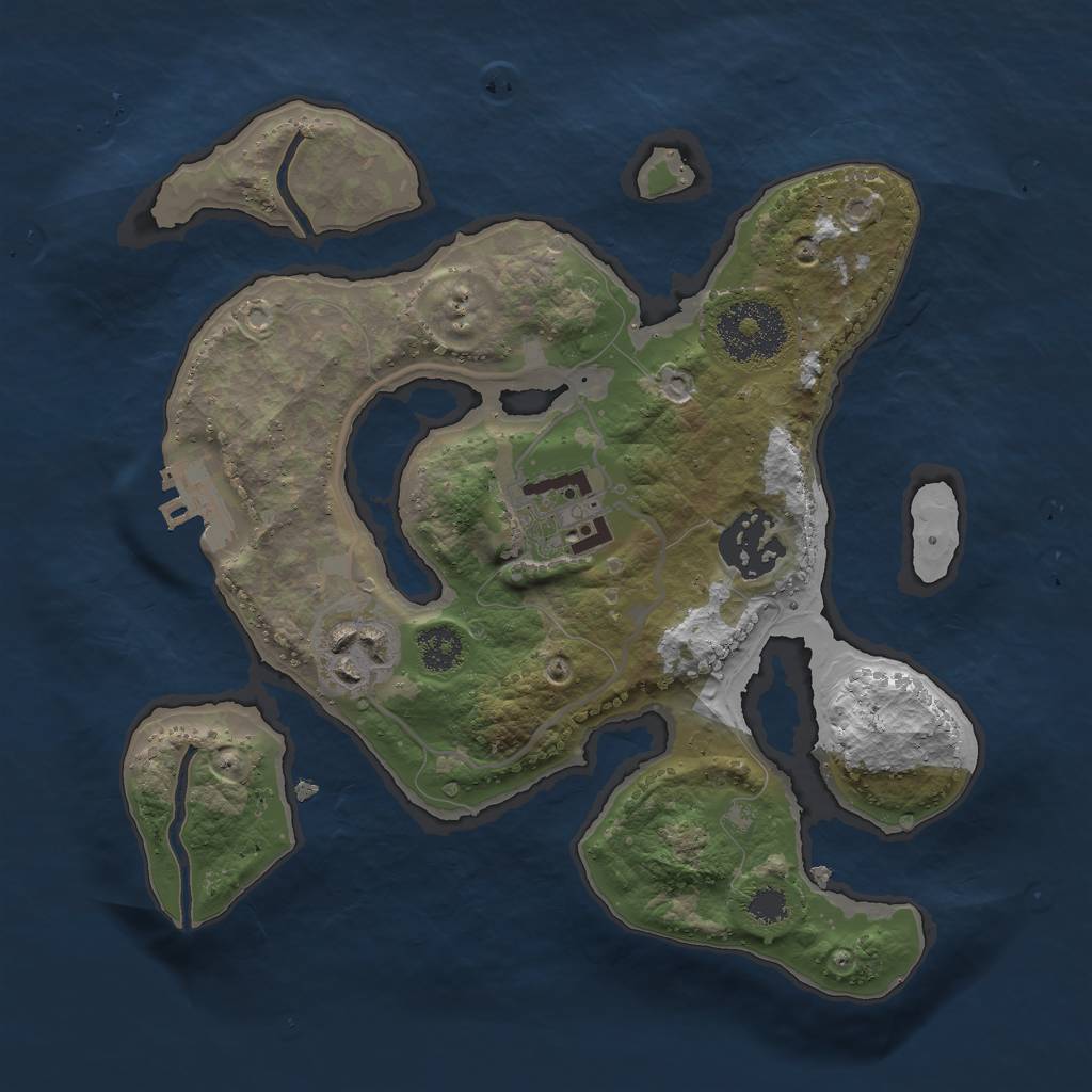 Rust Map: Procedural Map, Size: 2500, Seed: 5452, 6 Monuments