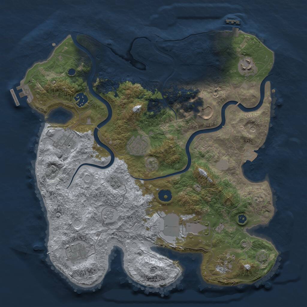 Rust Map: Procedural Map, Size: 3500, Seed: 824505612, 15 Monuments