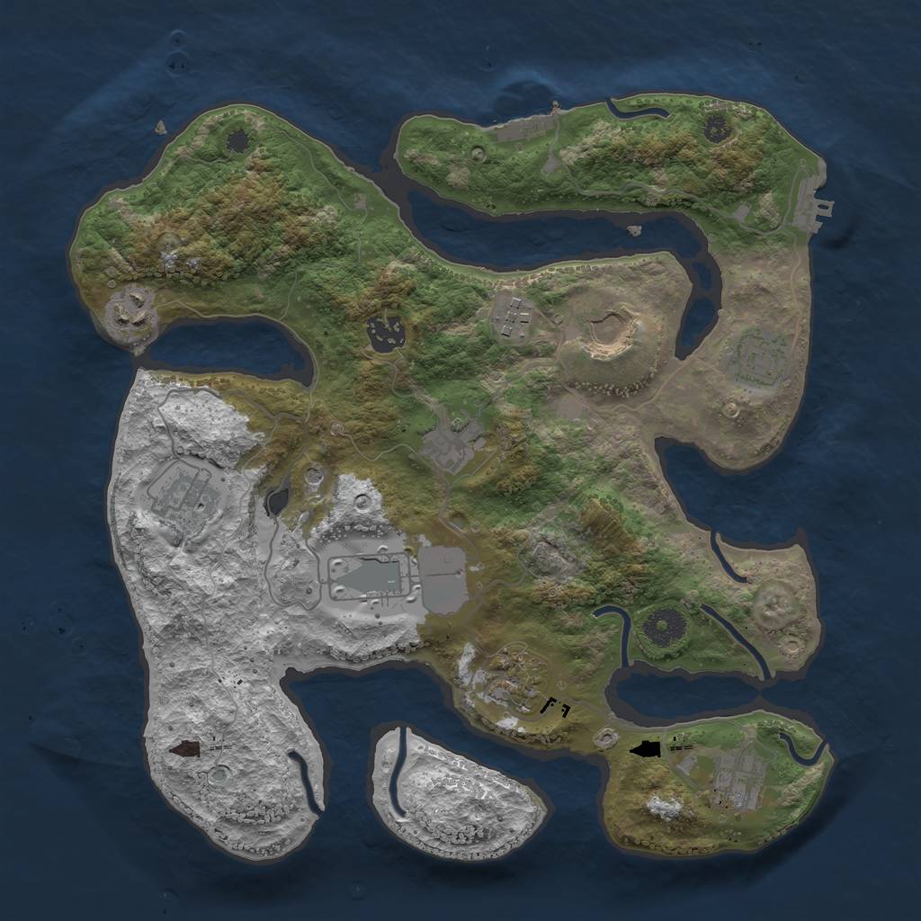 Rust Map: Procedural Map, Size: 3500, Seed: 824505612, 15 Monuments