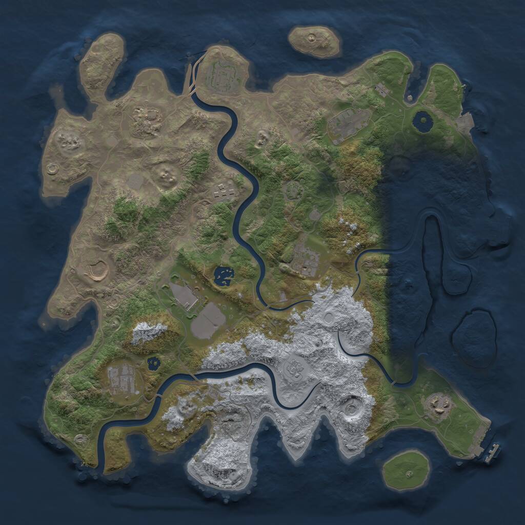 Rust Map: Procedural Map, Size: 3850, Seed: 2022594333, 16 Monuments